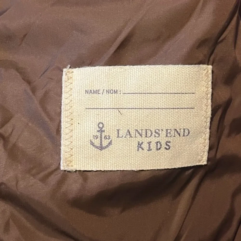 Lands' End Kids Red Floral Zip Down Puffer Vest Size‎ Medium